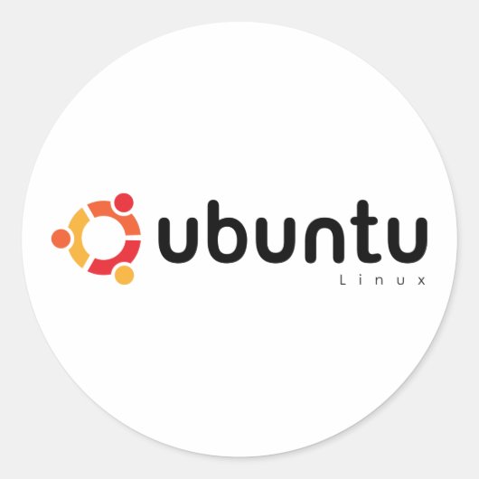 Ubuntu Linux Open Source Ronde Sticker (Voorkant)