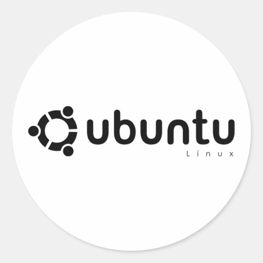 Ubuntu Linux Open Source Ronde Sticker (Voorkant)