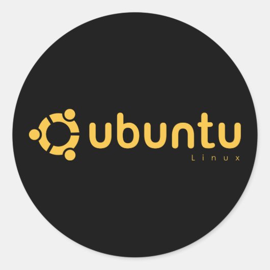 Ubuntu Linux Open Source Ronde Sticker (Voorkant)