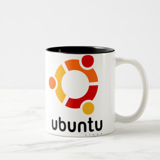 Ubuntu Linux Open Source Tweekleurige Koffiemok (Rechts)