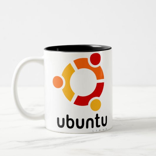 Ubuntu Linux Open Source Tweekleurige Koffiemok (Links)