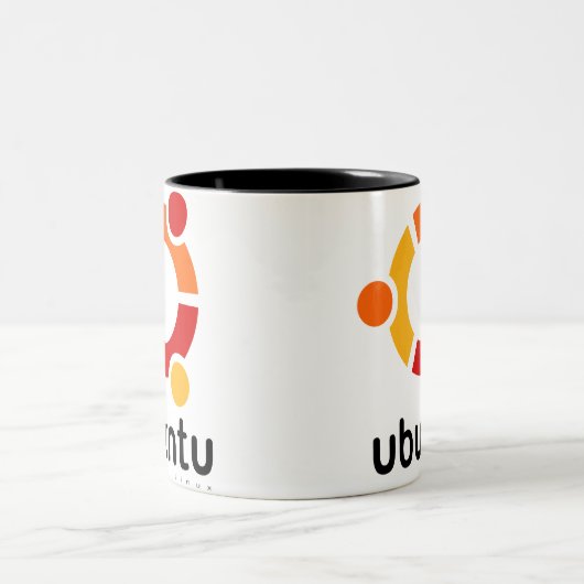 Ubuntu Linux Open Source Tweekleurige Koffiemok (Center)