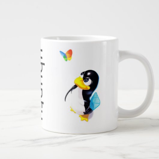 Ubuntu-mok met Windows met Tux-staal Grote Koffiekop (Rechts)