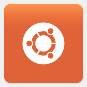 Ubuntu oranje gradiënt vierkante sticker