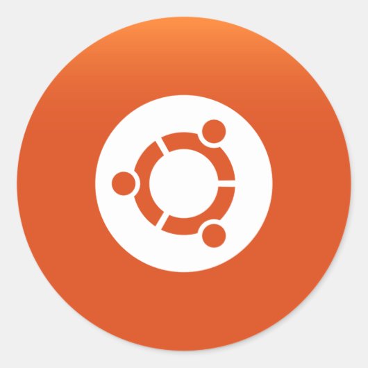 Ubuntu oranje grdiant ronde sticker (Voorkant)