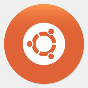 Ubuntu oranje grdiant ronde sticker