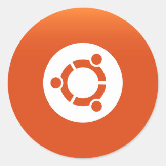 Ubuntu oranje grdiant ronde sticker