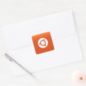 Ubuntu oranje grdiant vierkante sticker (Envelop)