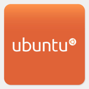 Ubuntu oranje grdiant vierkante sticker