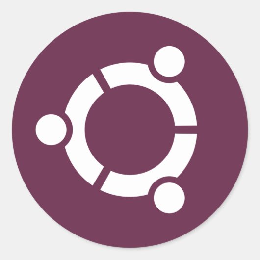 Ubuntu Paarse Ronde Sticker (Voorkant)
