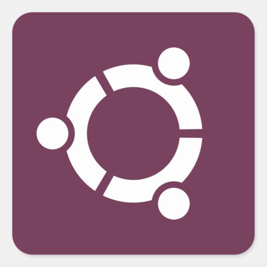 Ubuntu Paarse Vierkante Sticker (Voorkant)