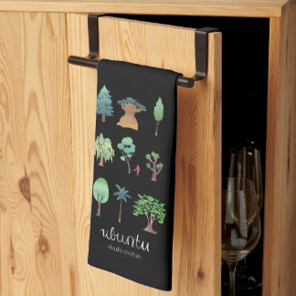 Ubuntu Tree Kitchen Towel (zwart) Theedoek