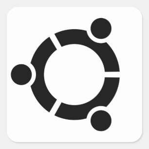 Ubuntu Witte sticker vierkant