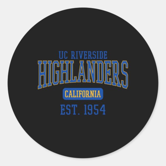 UC Riverside Highlanders Est Datum Ronde Sticker (Voorkant)