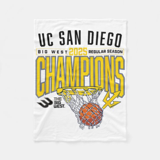 Uc San Diego Tretons 2025 Regular Season Basketbal Fleece Deken (Voorkant)