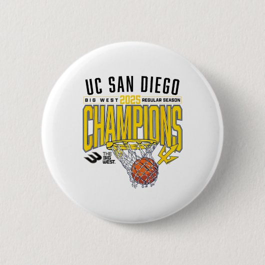 Uc San Diego Tretons 2025 Regular Season Basketbal Ronde Button 5,7 Cm (Voorkant)