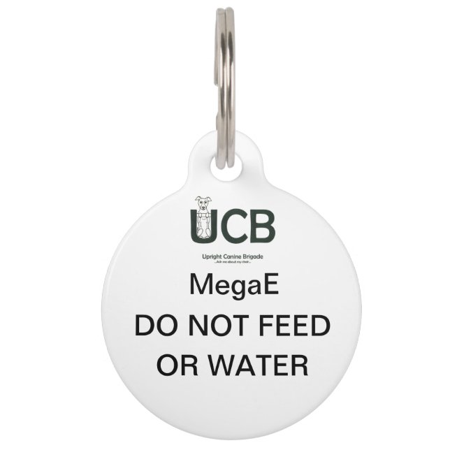 UCB MegaE-dogtag Huisdierpenning (Voorkant)