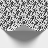 Uchiwa Black en White Japans fan Pattern Cadeaupapier (Hoek)