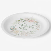 Ucoliptica bladeren en roze rozen krans papieren bordje (Gekanteld)