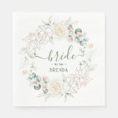 Ucoliptica bladeren en roze rozen krans servet (Voorkant)