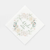 Ucoliptica bladeren en roze rozen krans servet (Hoek)