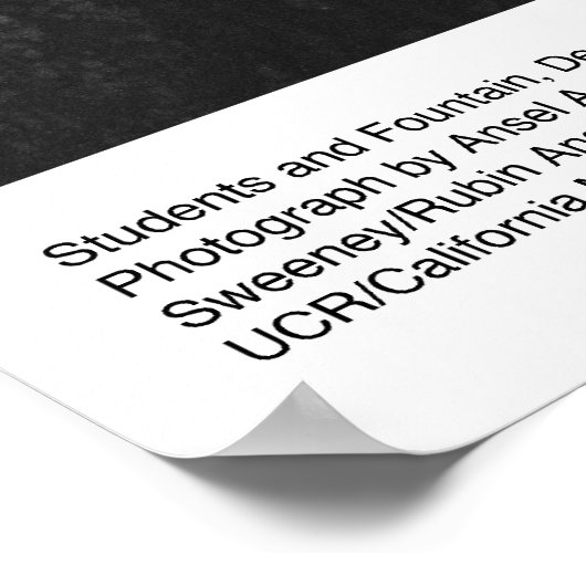 UCSD Studenten en fontein door Ansel Adams Poster (Hoek)