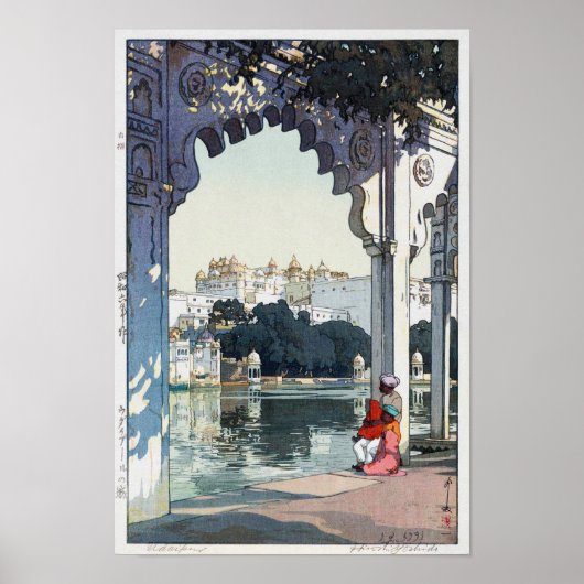 Udaipur Castle, India, Hiroshi Yoshida Poster (Voorkant)