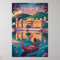 Udaipur India City Palace Illustratie Reis Kunst