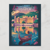 Udaipur India City Palace Illustratie Reiskunst Briefkaart (Voorkant)