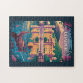 Udaipur India City Palace Illustratie Reiskunst Legpuzzel (Horizontaal)
