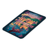 Udaipur India City Palace Illustratie Reiskunst Magneet (Linkerzijde)