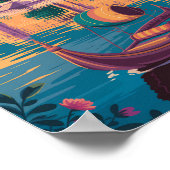 Udaipur India City Palace Illustratie Reiskunst Poster (Hoek)