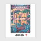 Udaipur India City Palace Illustratie Reiskunst Sticker (Vel)