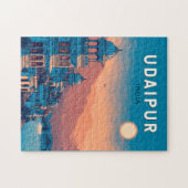 Udaipur India Illustratie Reizen Art Vintage Legpuzzel (Horizontaal)