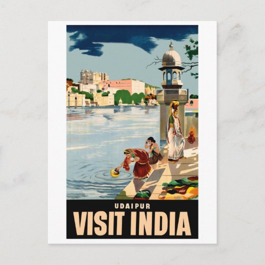 Udaipur, India, vrouwen in het meer Briefkaart (Voorkant)
