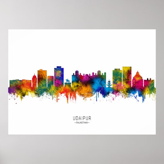 Udaipur Rajasthan Silhouette Poster (Voorkant)