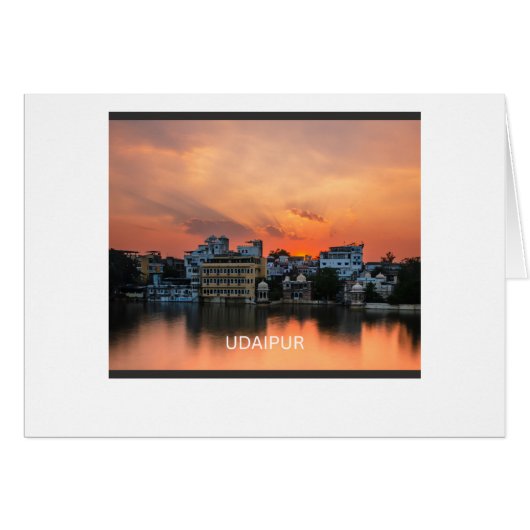 Udaipur zonsondergang over Lake Pichola (Voorkant Horizontaal)