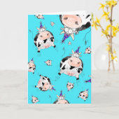 Udder-ly Verbazingwekkende Cartoon Koe Verjaardag  Kaart (Gele Bloem)