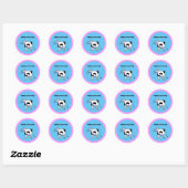 Udderly A-moo-sing Singing Koe Pun Cartoon Design Ronde Sticker (Vel)