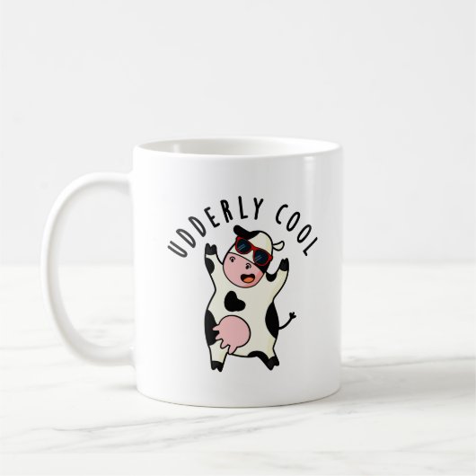 Udderly Cool Funny Koe Pun Koffiemok (Links)