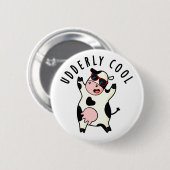 Udderly Cool Funny Koe Pun Ronde Button 5,7 Cm (Voorkant /achterkant)