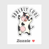 Udderly Cool Funny Koe Pun Sticker (Vel)