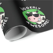 Udderly Geweldige Funny Koe Pun Dark BG Cadeaupapier (Rol Hoek)