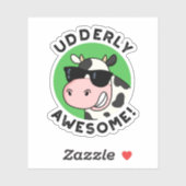 Udderly Geweldige Funny Koe Pun Sticker (Vel)