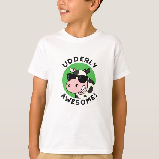 Udderly Geweldige Funny Koe Pun T-shirt (Voorkant)