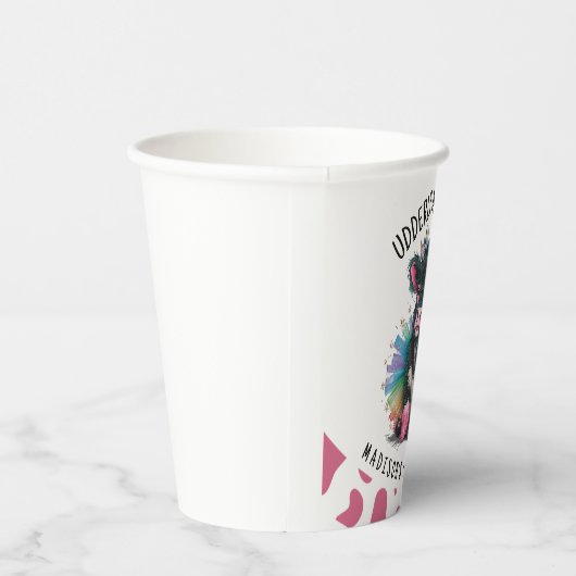 Udderly Geweldige Tutu Highland Koe Print Papieren Bekers (Rechts)