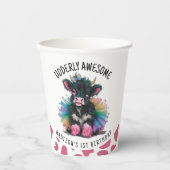 Udderly Geweldige Tutu Highland Koe Print Papieren Bekers (Voorkant)