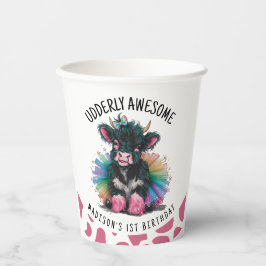 Udderly Geweldige Tutu Highland Koe Print Papieren Bekers