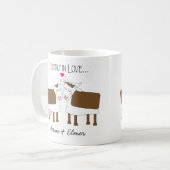 Udderly in liefde gepersonaliseerde mok (Voorkant links)