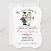 Udderly in Love Koe Couple Bride and Groom Wedding Kaart (Voorkant)